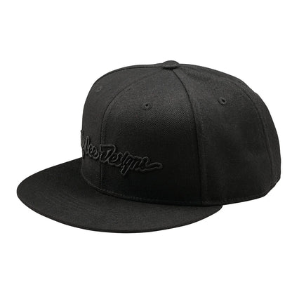 Troy Lee Designs Signature Flat Bill Snapback Hat - Black-Black