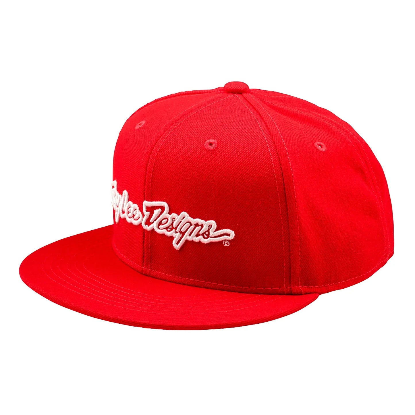 Troy Lee Designs Signature Flat Bill Snapback Hat - Team Red