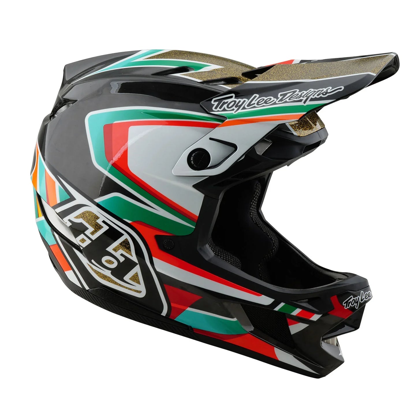 Troy Lee Designs D4 Carbon Full Face Helmet - Frames - Black-Gold