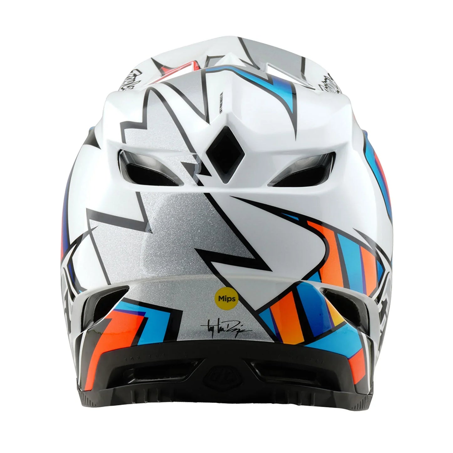 Troy Lee Designs D4 Composite Full Face Helmet - Frames - White-Silver