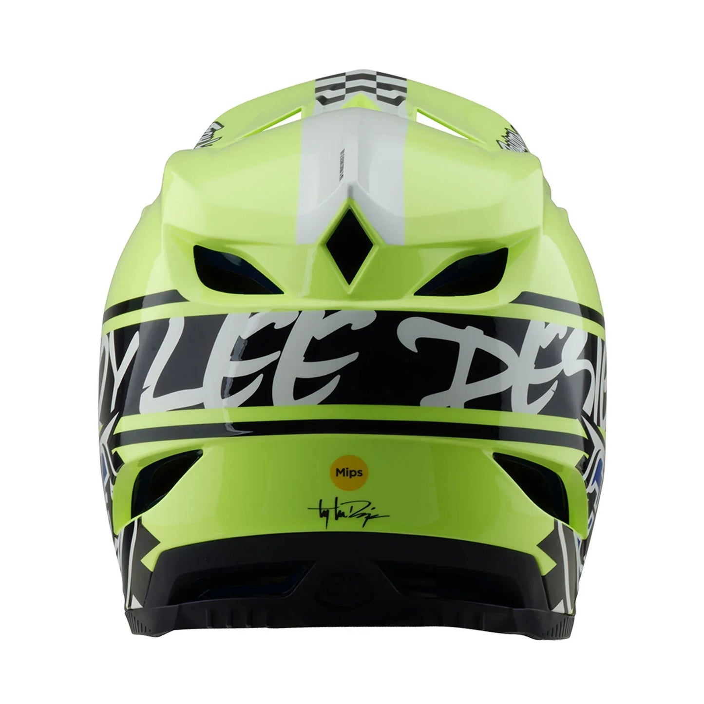 Troy Lee Designs D4 Polyacrylite Full Face Helmet - Fifty-50 - Navy-Glo Yellow