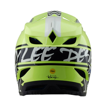 Troy Lee Designs D4 Polyacrylite Full Face Helmet - Fifty-50 - Navy-Glo Yellow