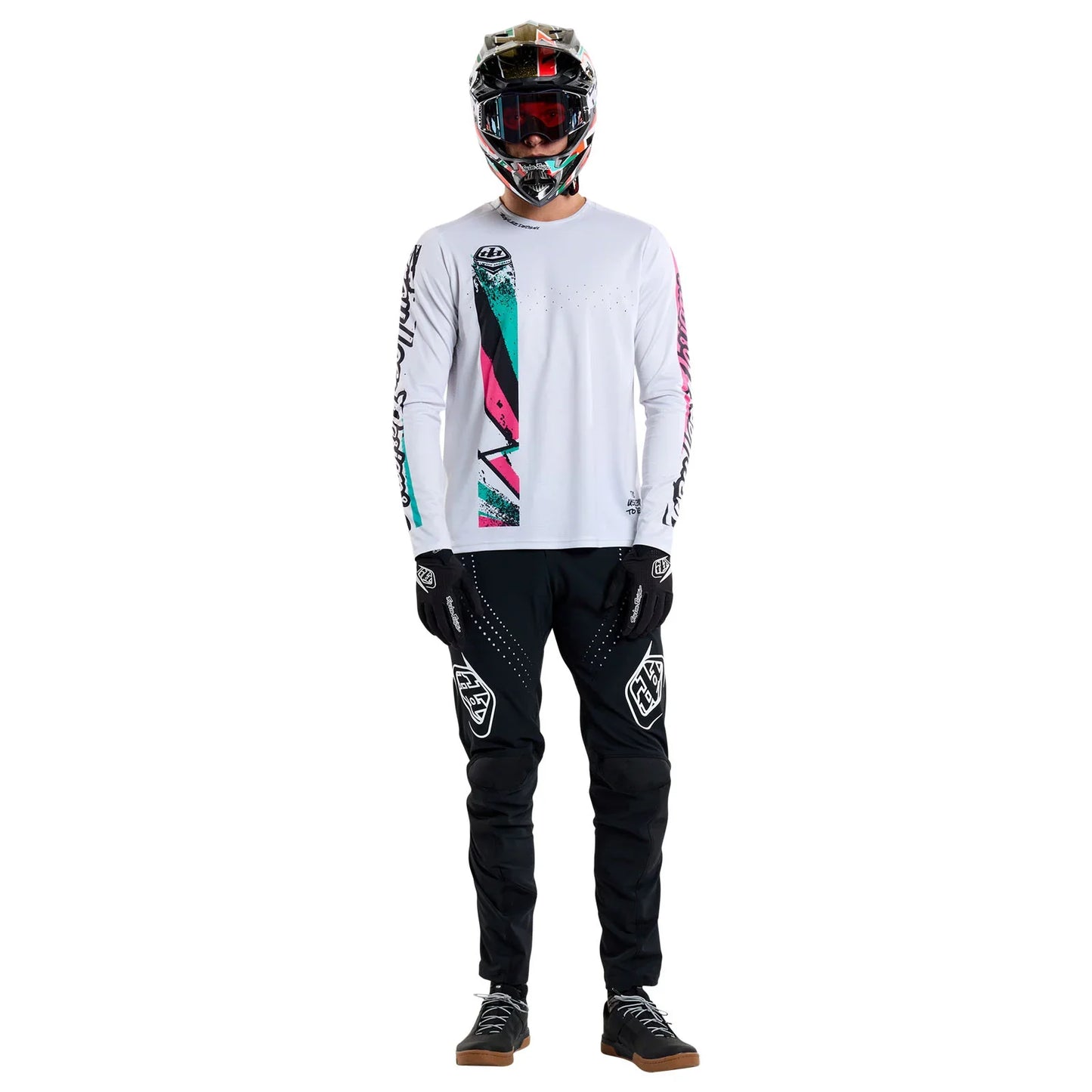 Troy Lee Designs Sprint Long Sleeve MTB Jersey - Full Pull - Chalk